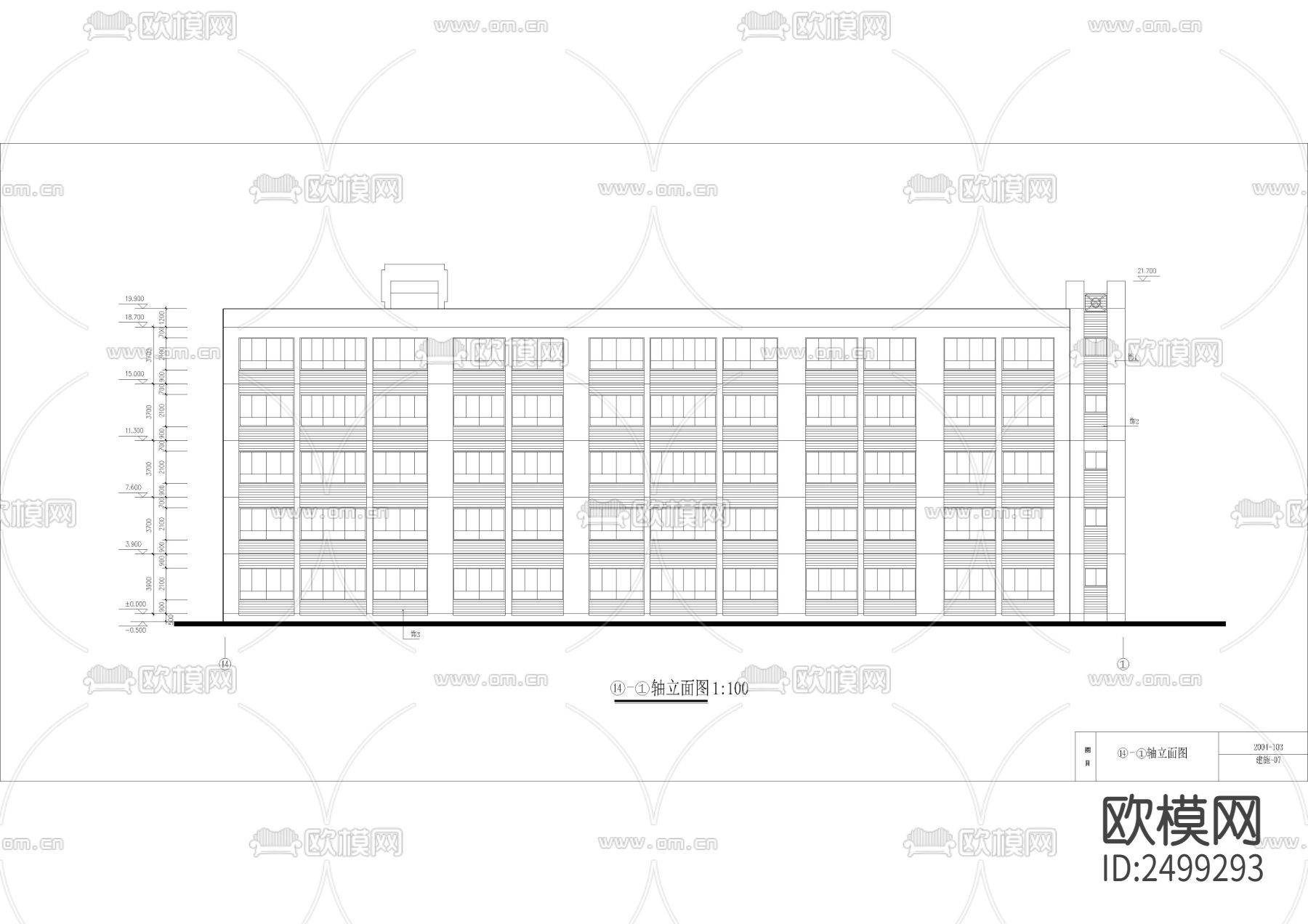 中学教学实验楼CAD施工图下载（渲染图5）