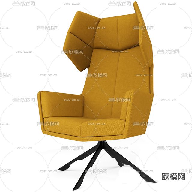 现代简约布艺办公椅免费3d模型下载