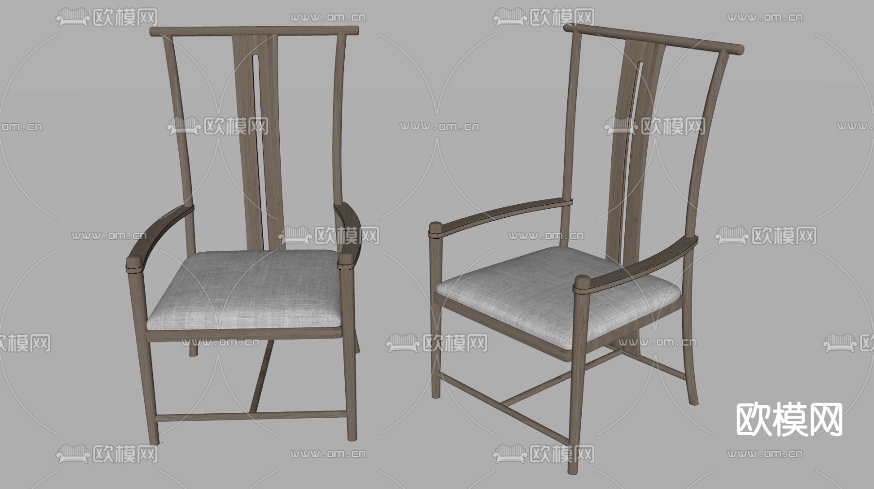 中式太师椅 椅子su模型下载（渲染图2）