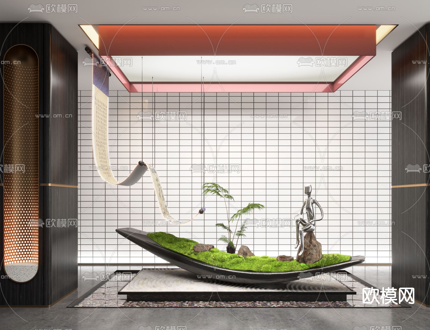 苔藓 雕塑 室内景观小品3d模型下载