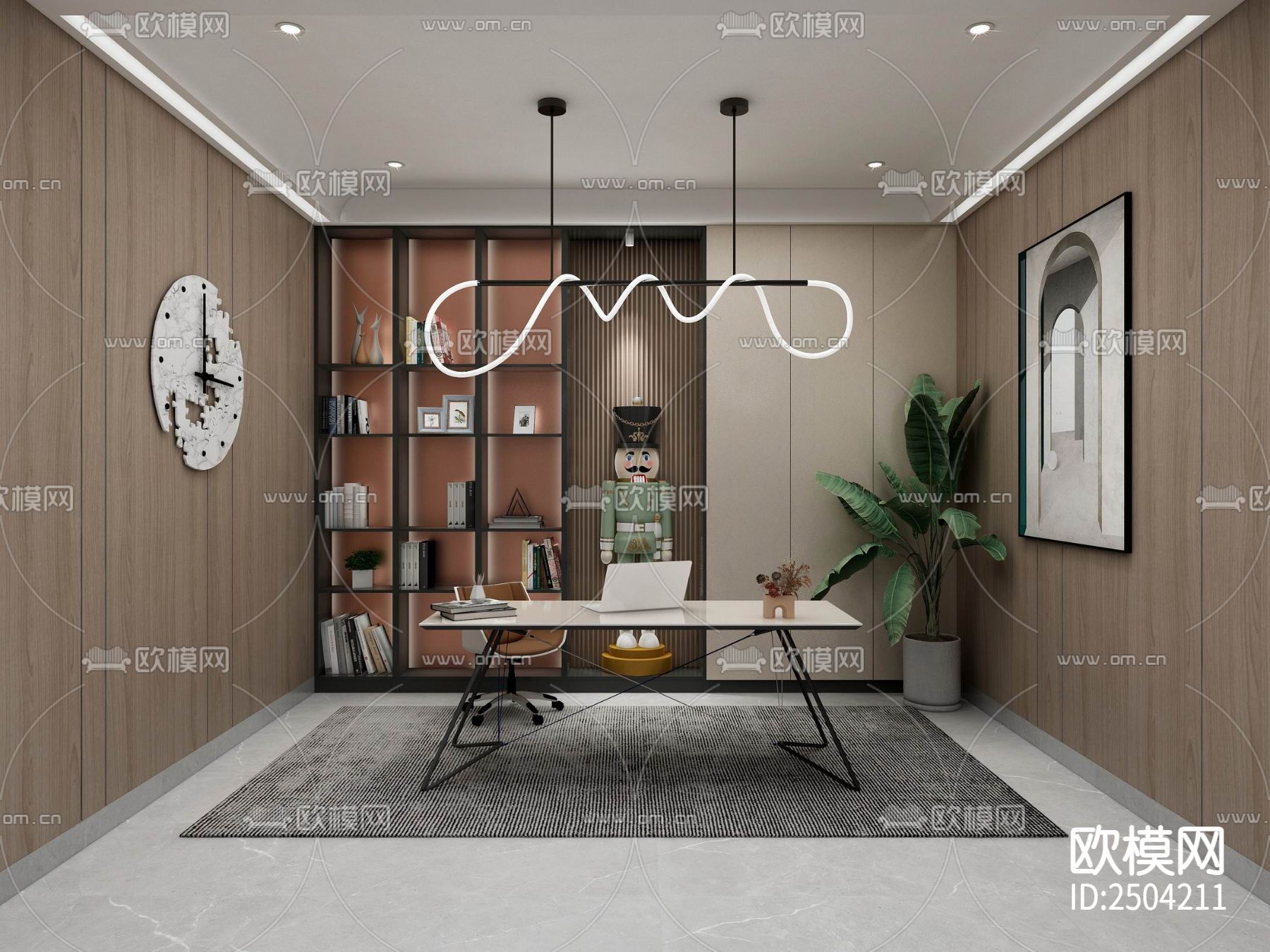 700㎡五层别墅室内CAD施工图下载（渲染图2）