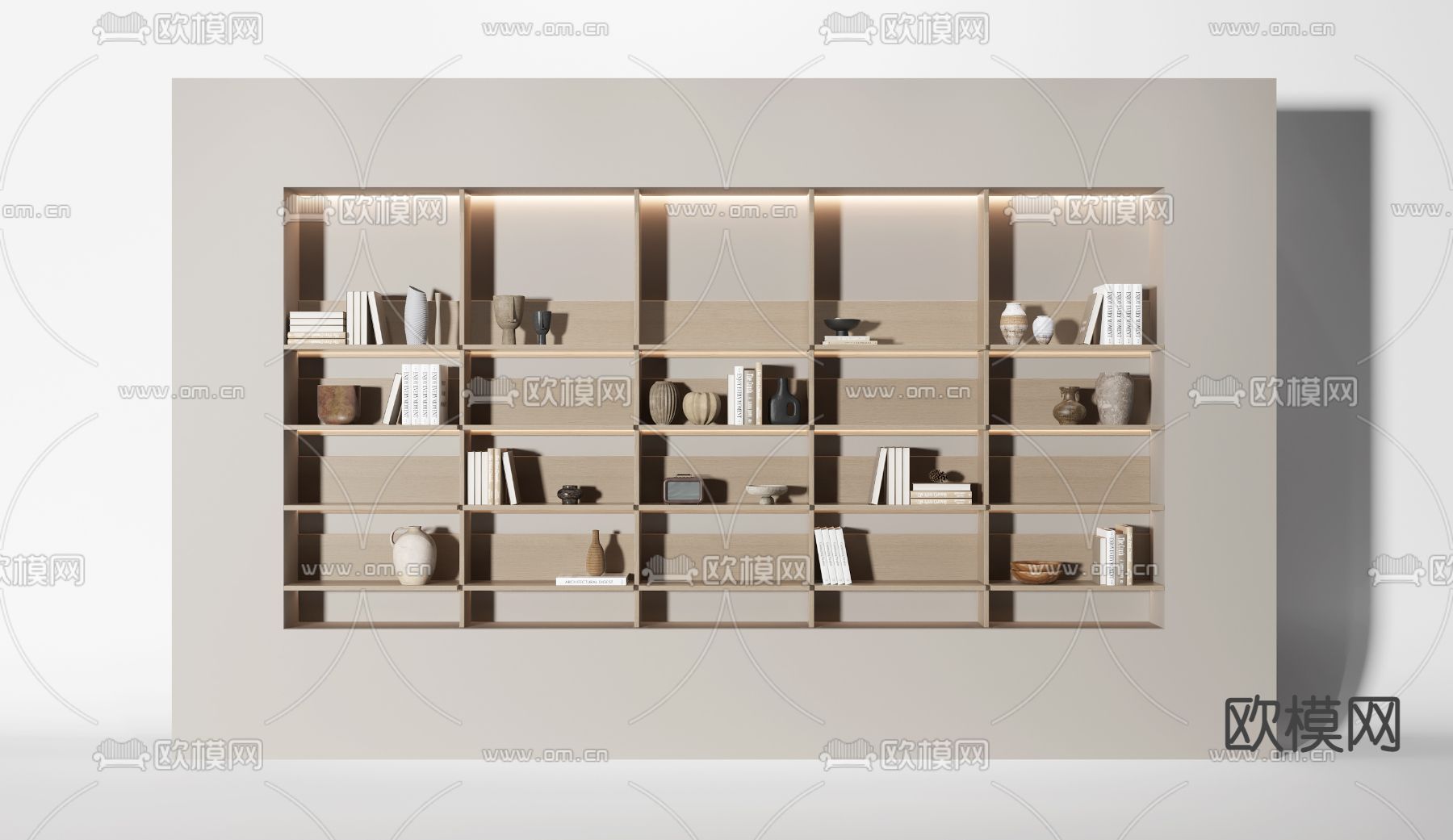 侘寂装饰柜 储物柜 书柜3d模型下载