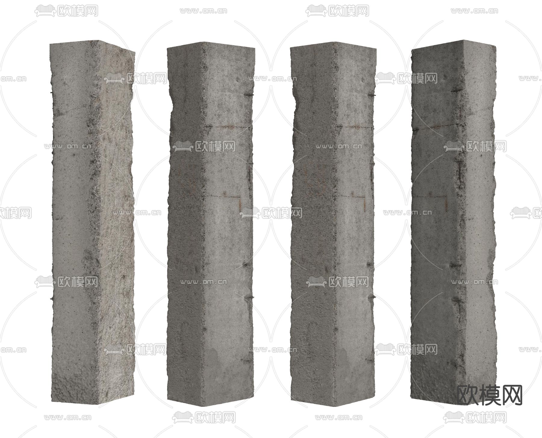 现代混凝土柱su模型下载（渲染图2）
