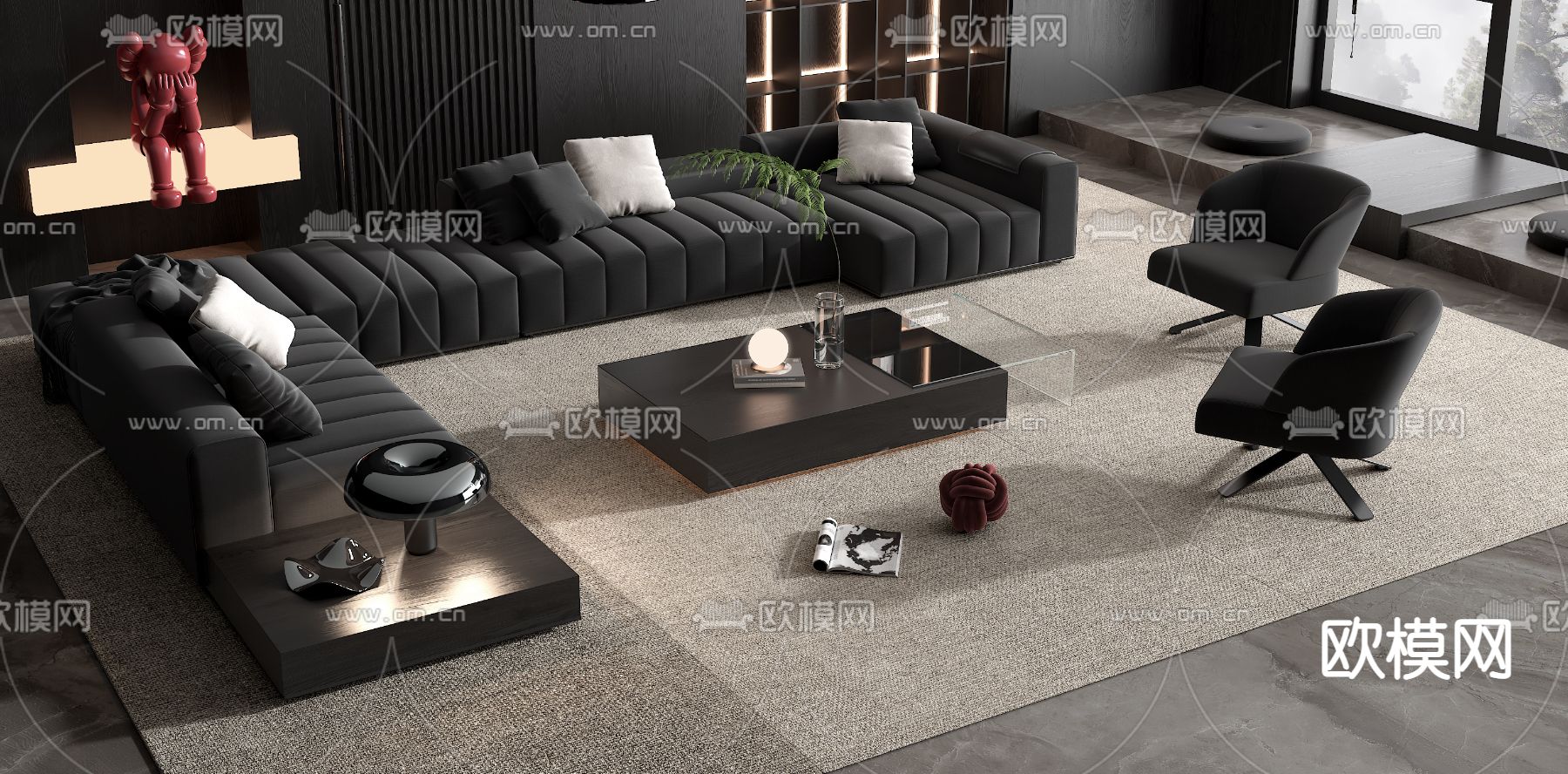 Minotti 组合沙发3d模型下载（渲染图3）