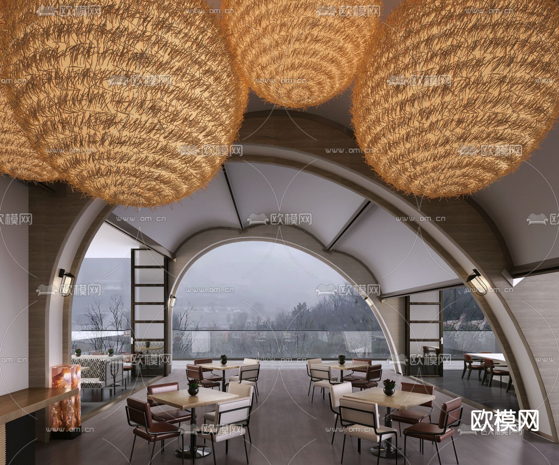 YANG设计 酒店自助餐厅3d模型