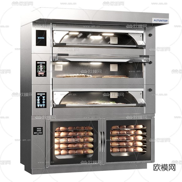 商用披萨烤箱 烤箱3d模型下载(渲染图3)