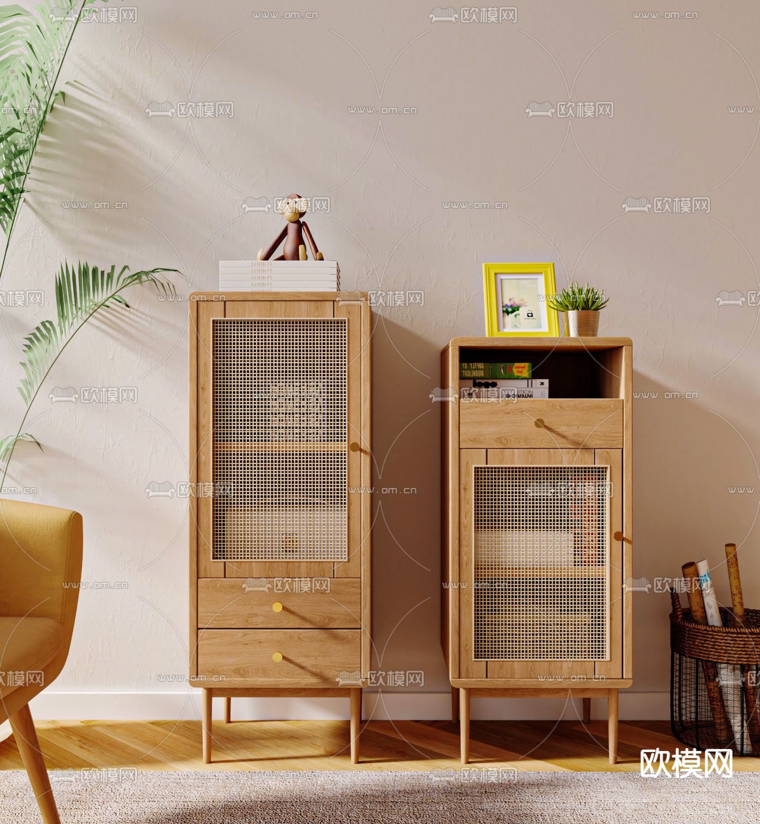 北欧边柜 储物柜3d模型下载