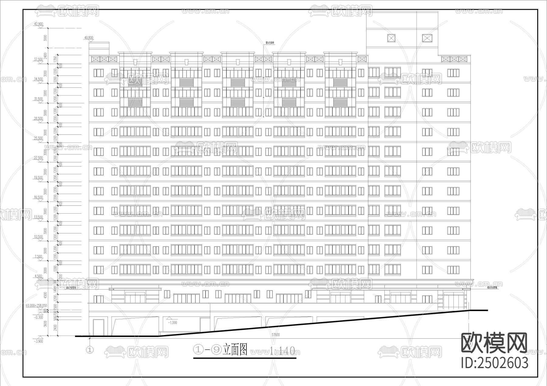 12层学生宿舍建筑CAD施工图下载（渲染图6）