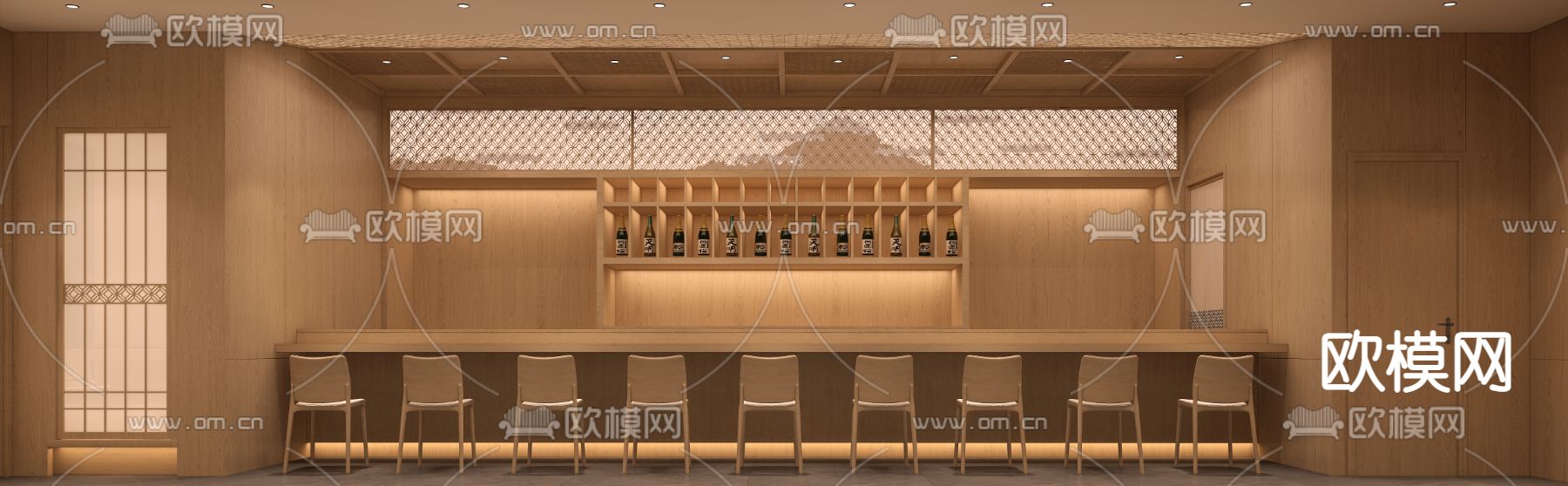 日式料理店3D模型下载（渲染图1）