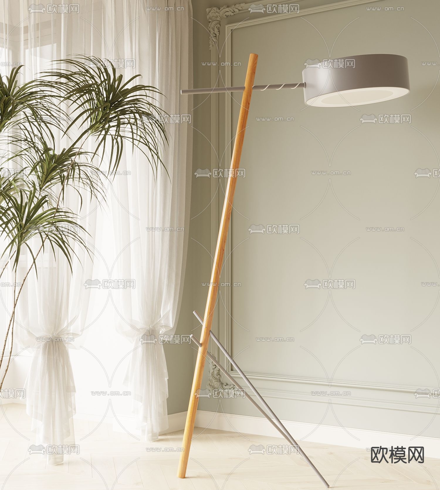 北欧落地灯3d模型下载_ID13011326_3dmax免费模型-欧模网
