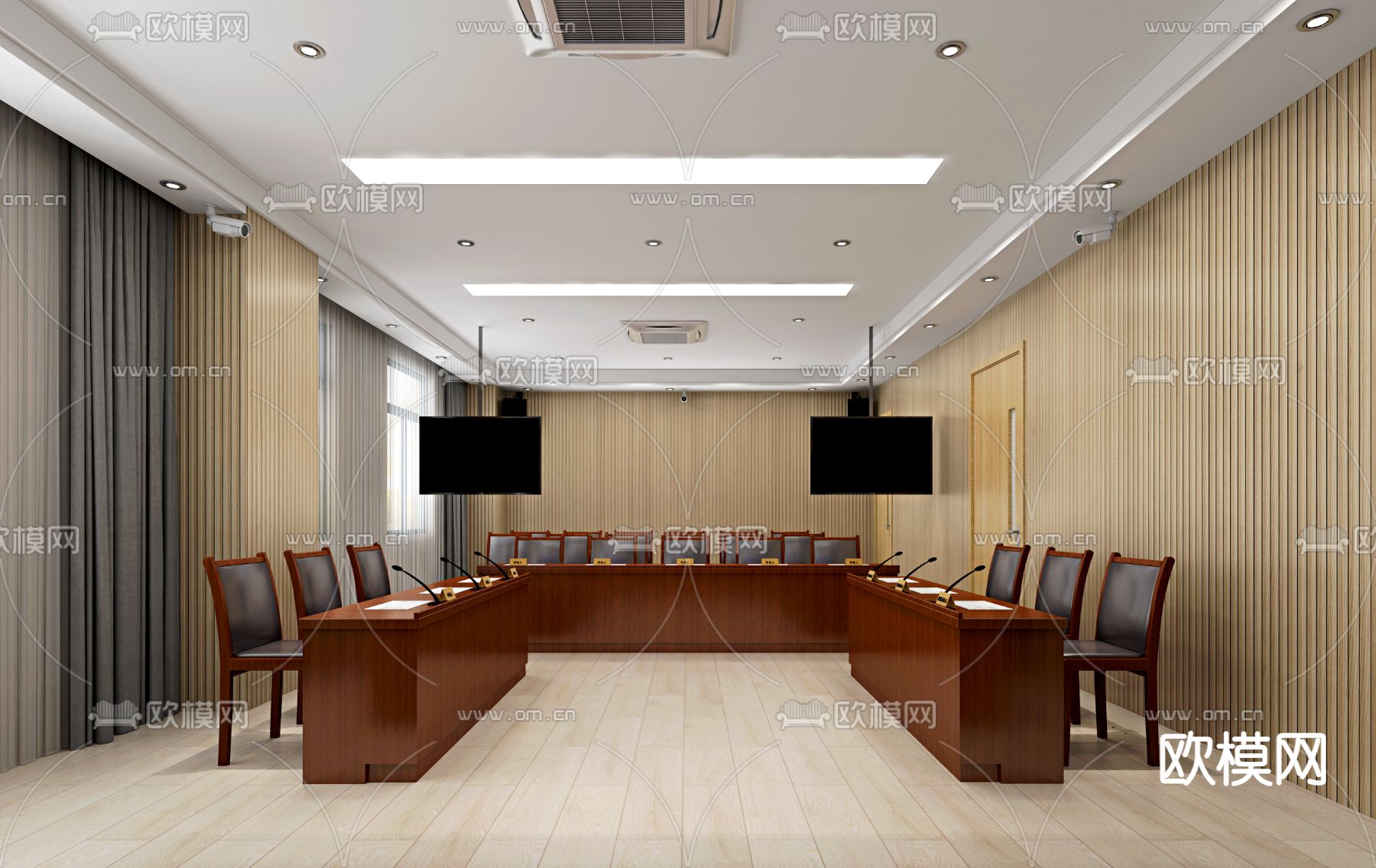 现代检察院 听证室3d模型下载（渲染图2）