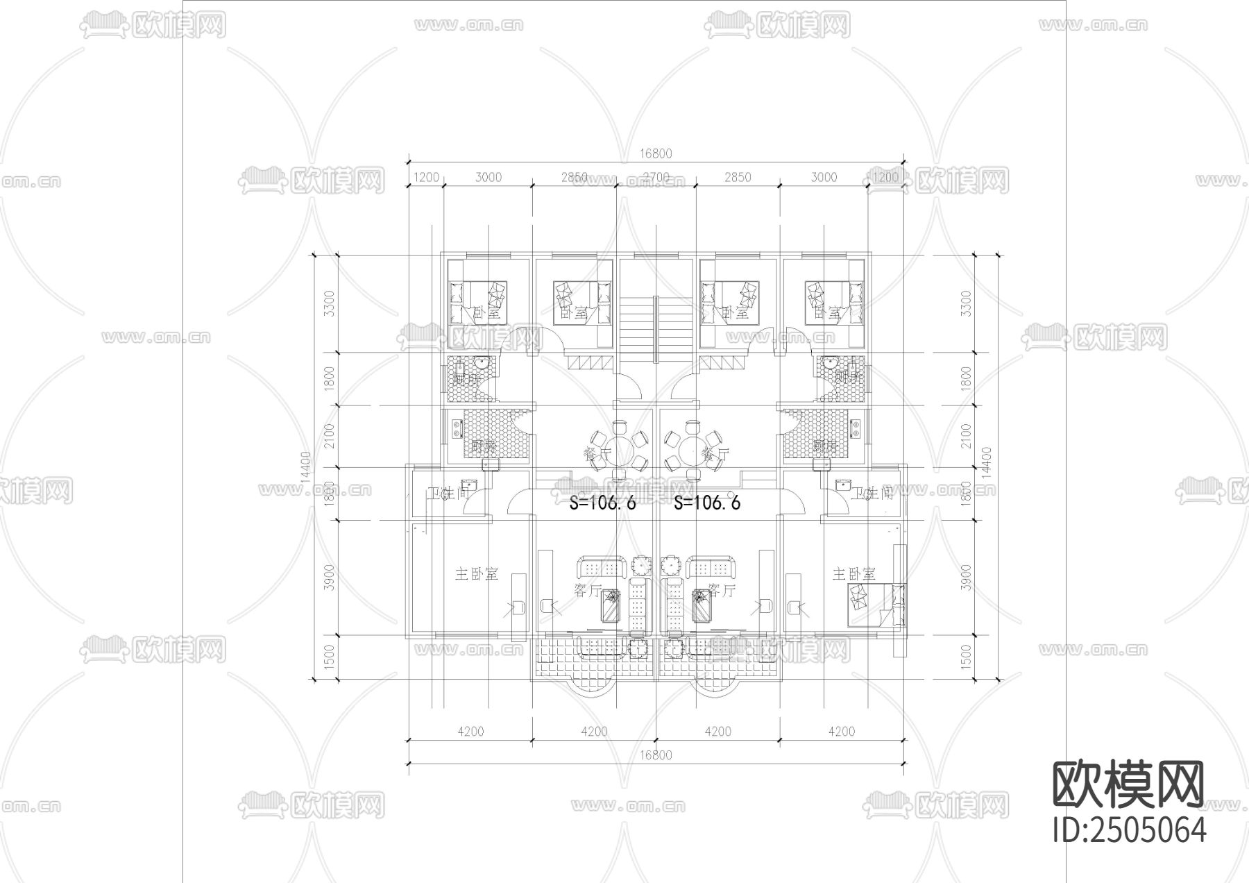 各种精美户型CAD施工图下载（渲染图7）