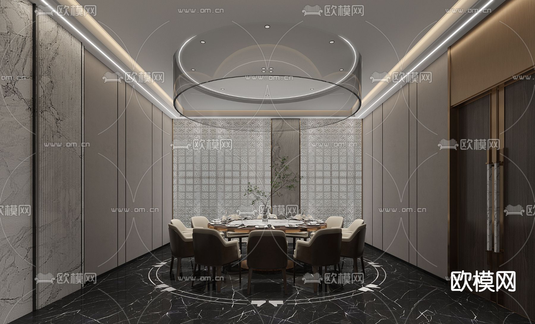 西餐厅包房 包间 包厢3d模型下载（渲染图1）