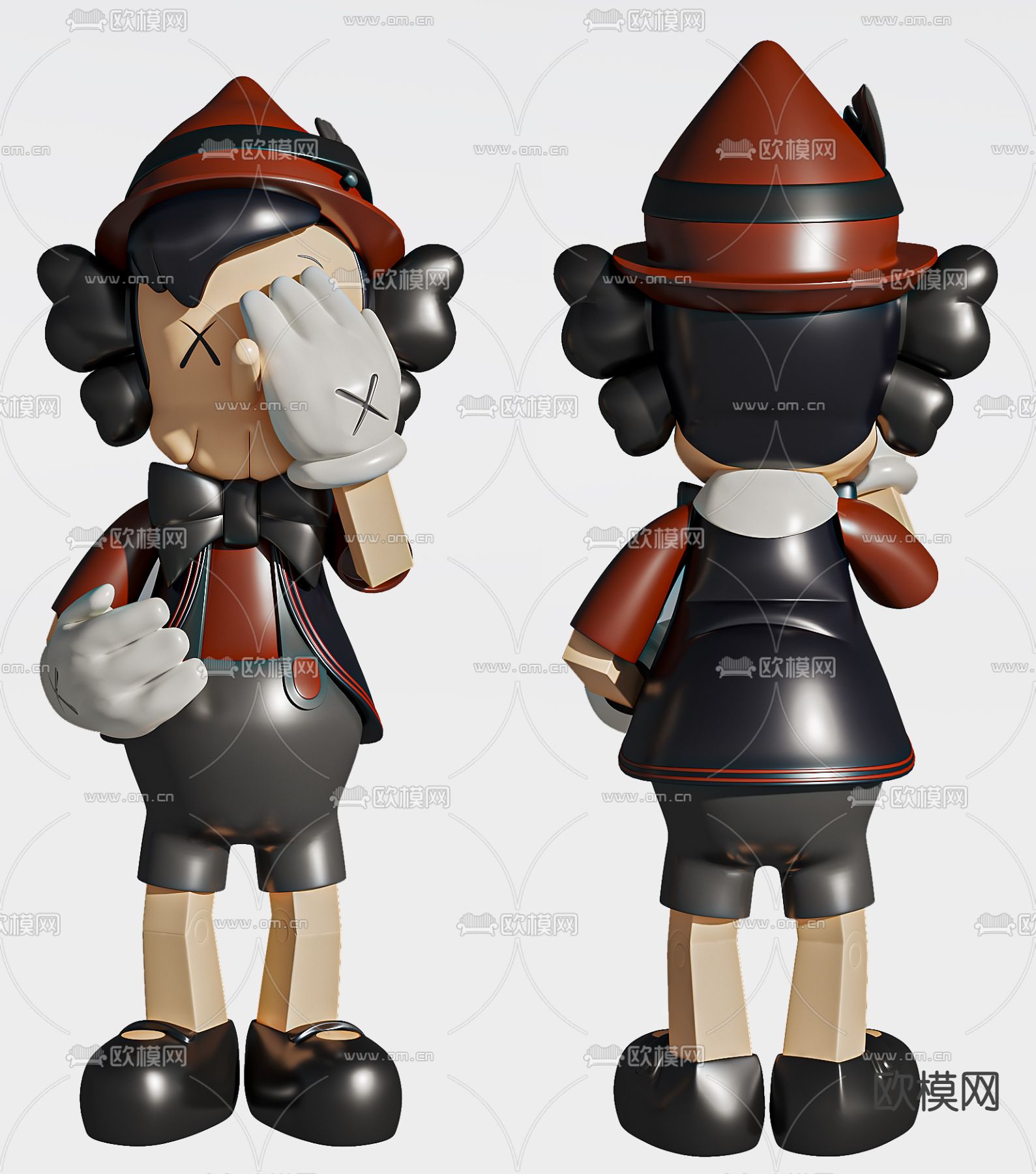 潮玩KAWS 匹诺曹手办3d模型下载