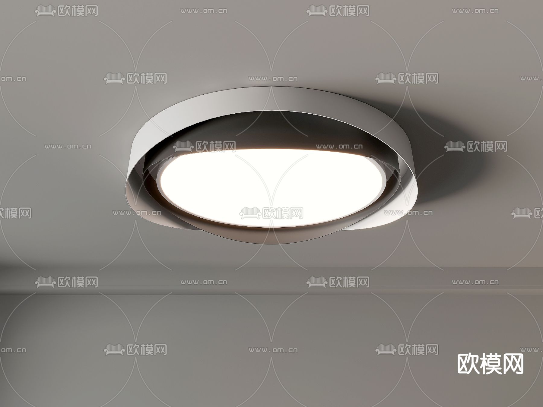 圆形吸顶灯3d模型下载（渲染图2）