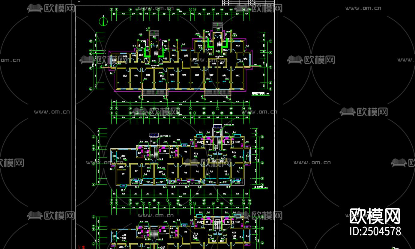 界集镇金色界城10号楼给排水CAD施工图下载（渲染图3）