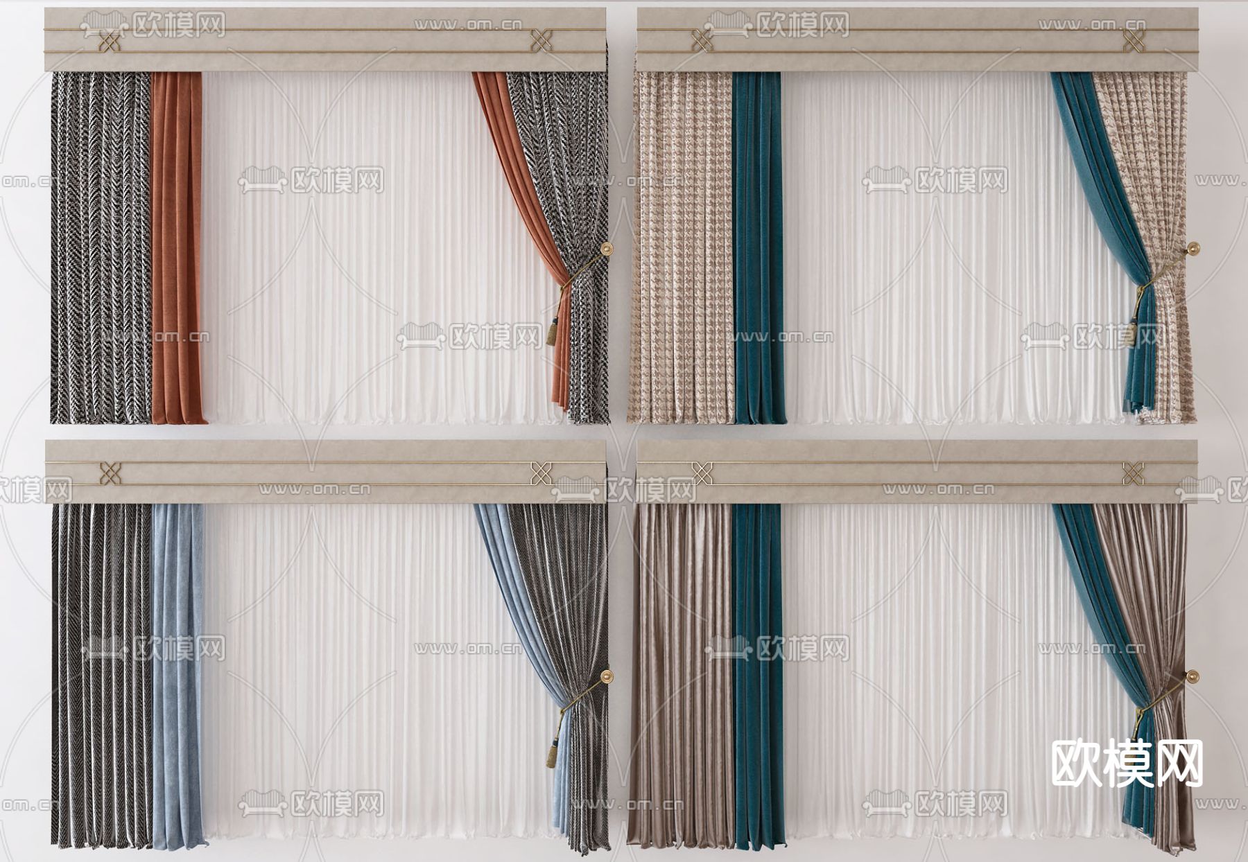 窗帘 窗纱3d模型下载