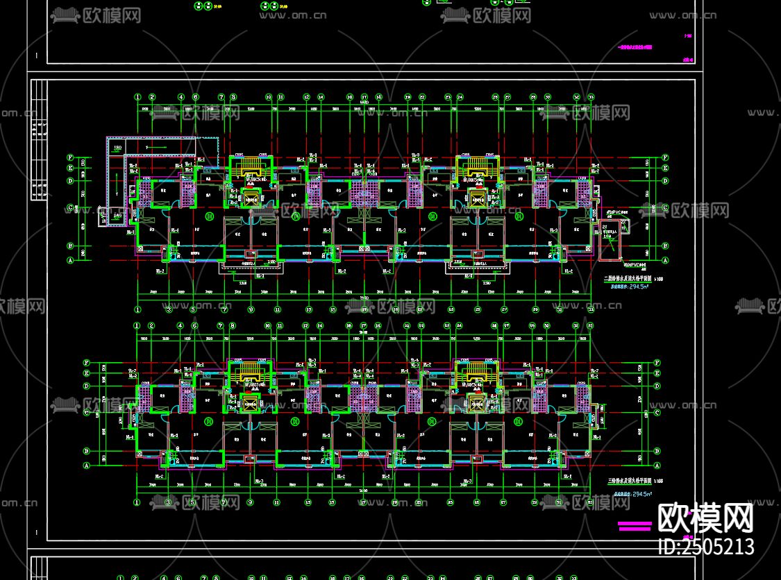 观澜府18号楼给排水及水灭火系统设计CAD施工图下载（渲染图1）