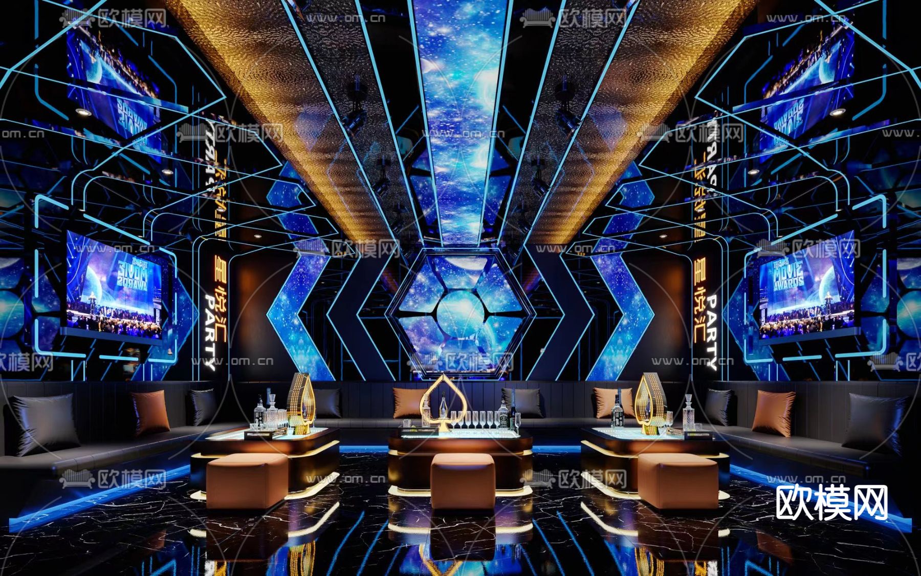 KTV大包间 包房 包厢 酒吧3d模型下载