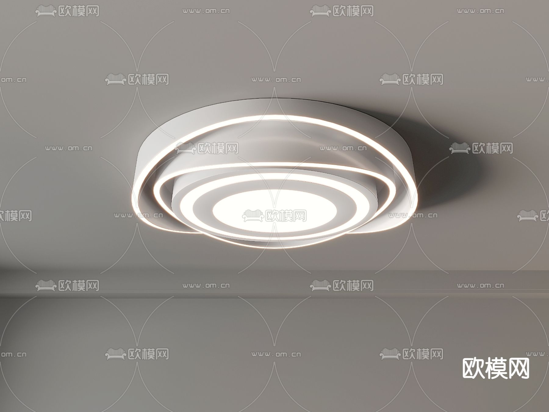 圆形吸顶灯3d模型下载（渲染图4）