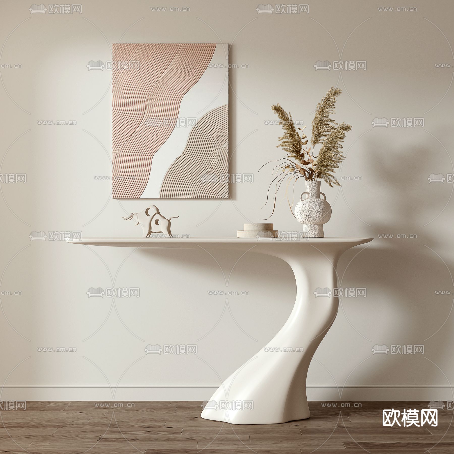 北欧玄关柜 端景台 条案3d模型下载