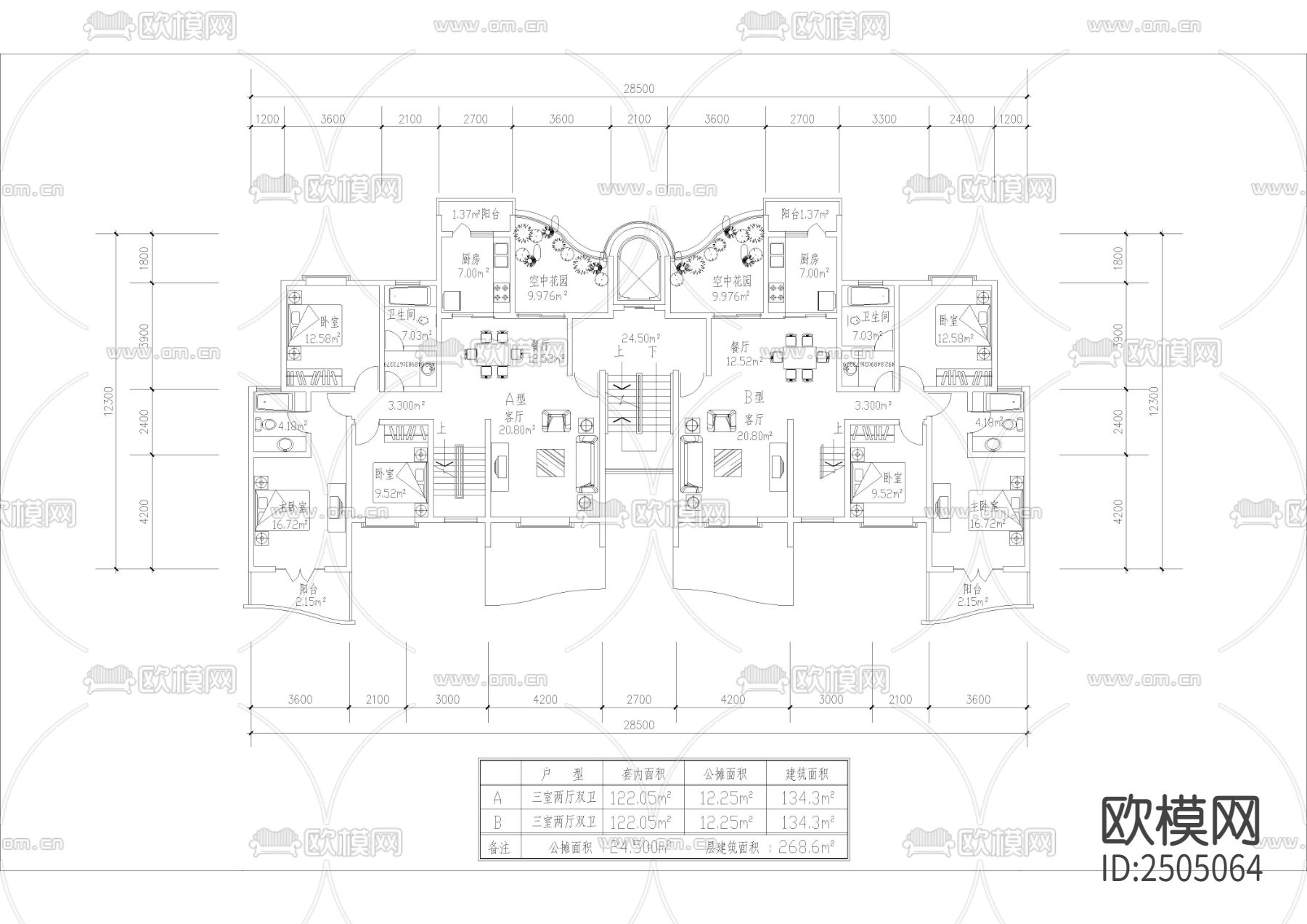 各种精美户型CAD施工图下载（渲染图5）