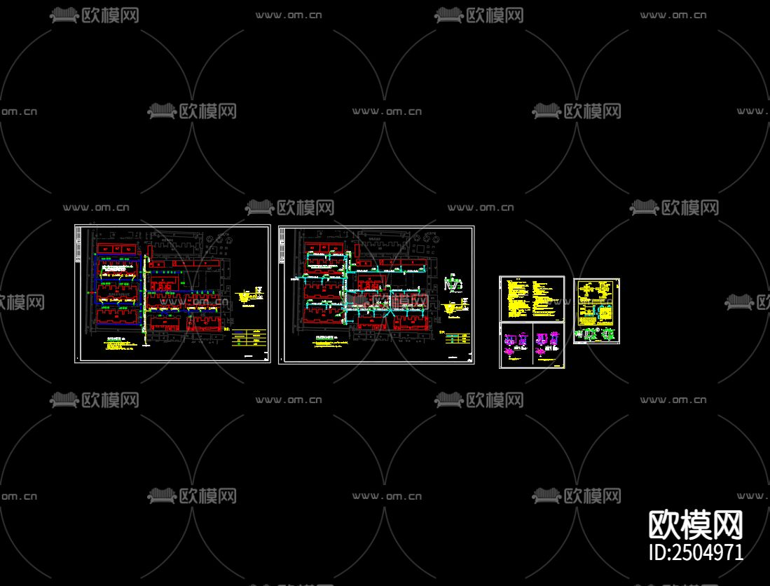 供电局宿舍室外雨污分流改造CAD施工图下载（渲染图3）