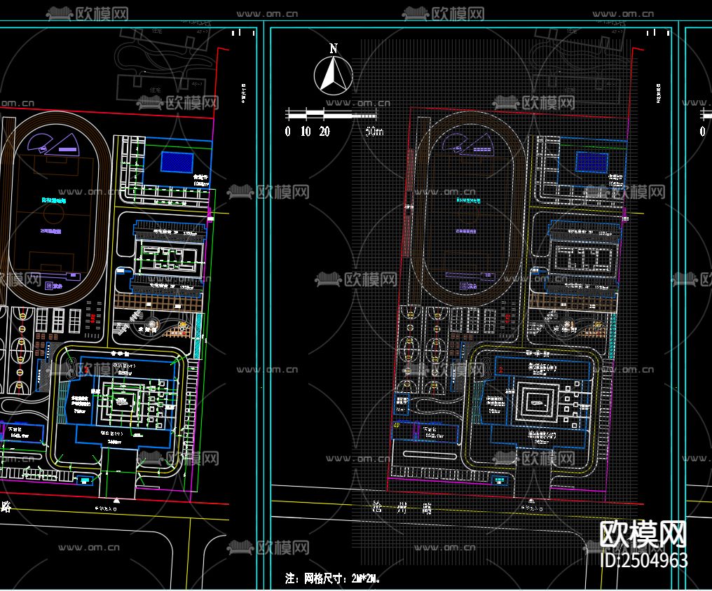 魏营中小学给排水CAD施工图下载（渲染图1）