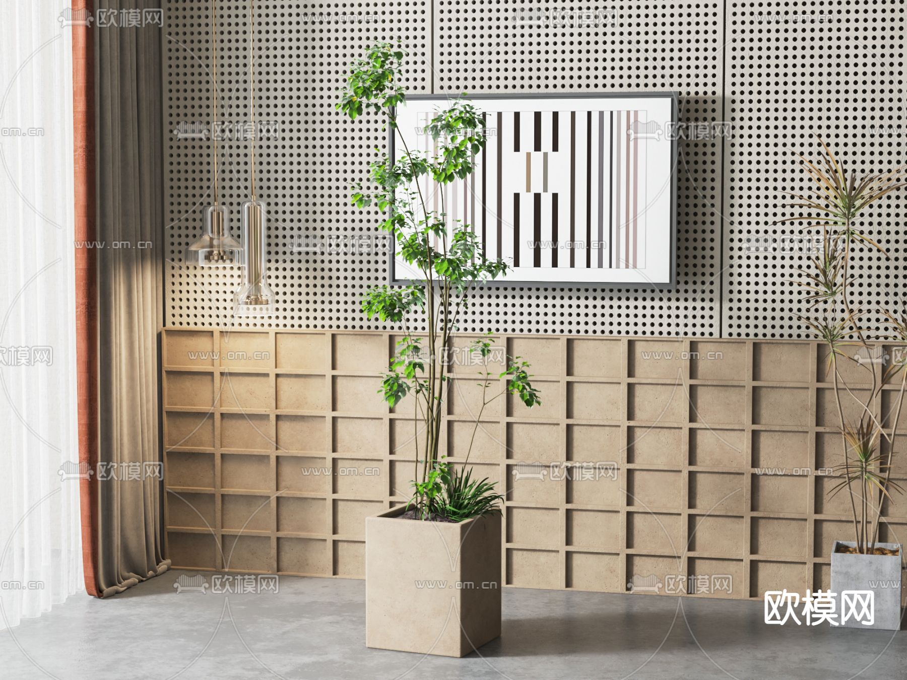 蕨类盆栽 盆景3d模型下载