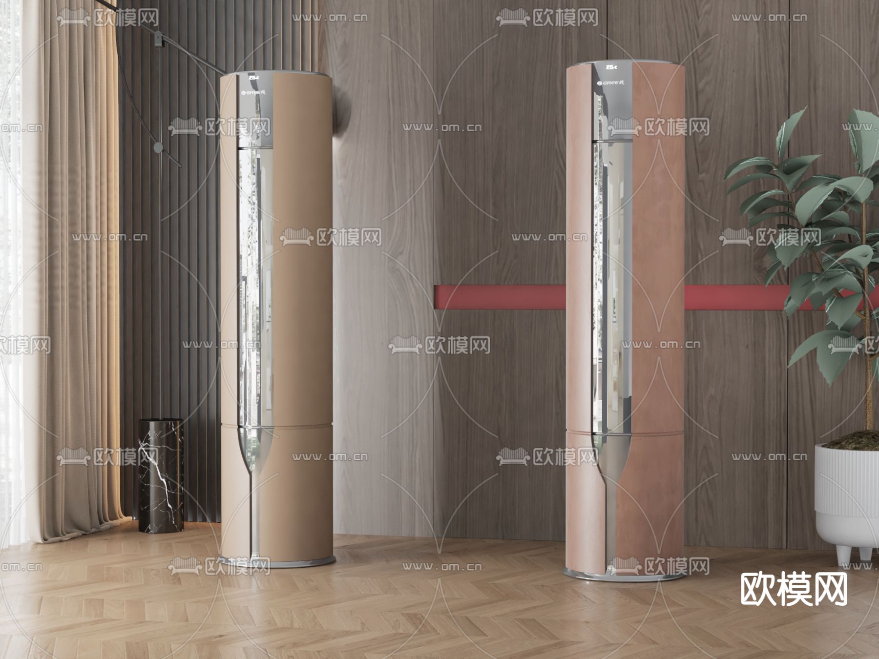 现代落地空调3d模型下载