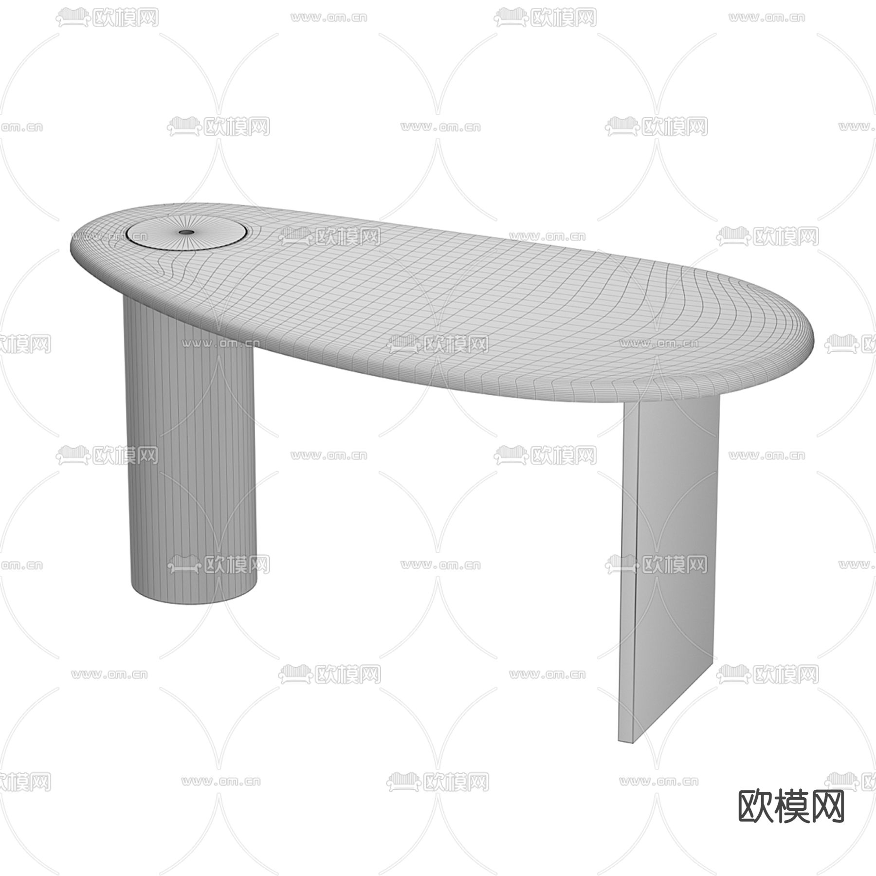 米洛提 Minotti 异形书桌3d模型下载（渲染图3）