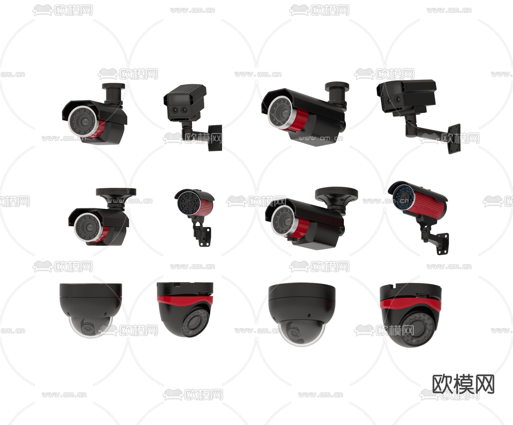 监控摄像头 安防摄像头3d模型下载