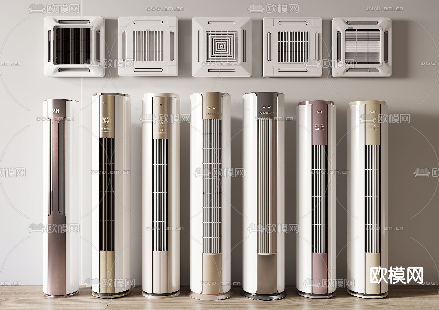 立式空调 出风口 天花机3d模型下载