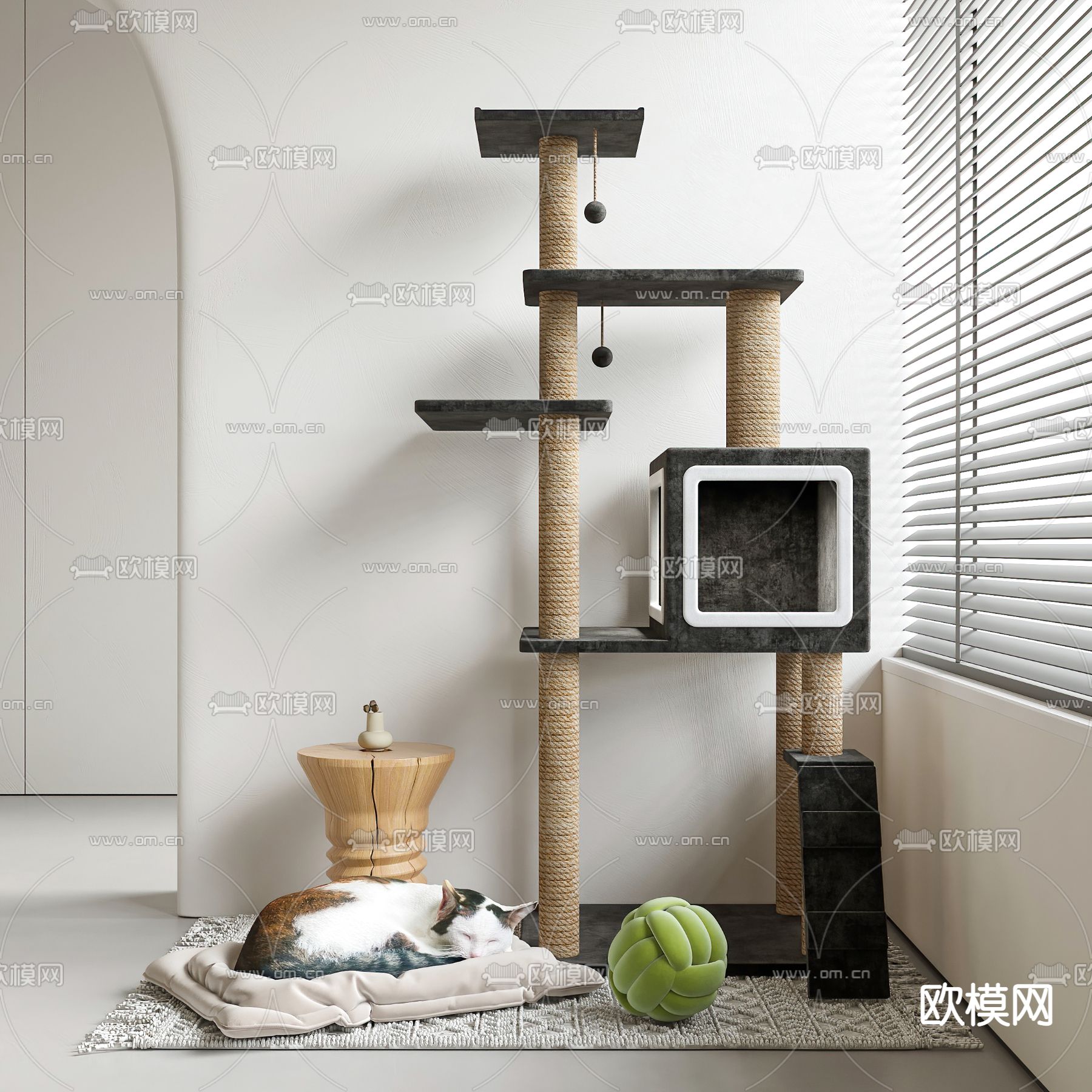 猫爬架 猫窝3d模型