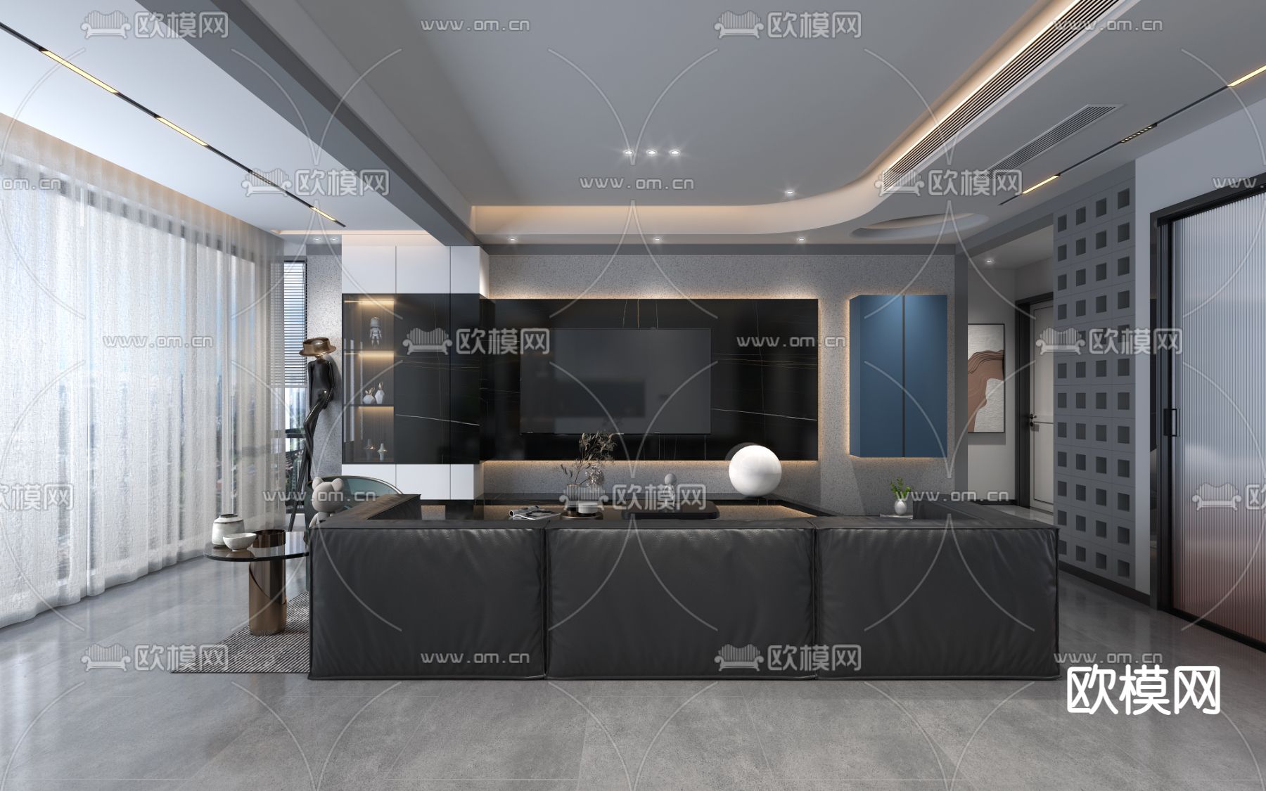 现代客餐厅免费3d模型下载