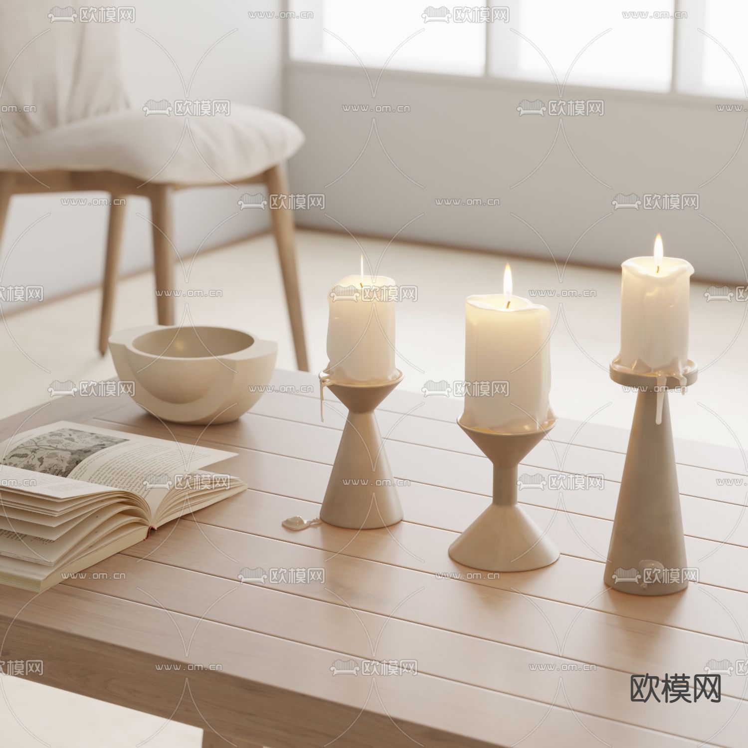 spHaus 蜡烛 烛台灯 桌面摆件3d模型下载