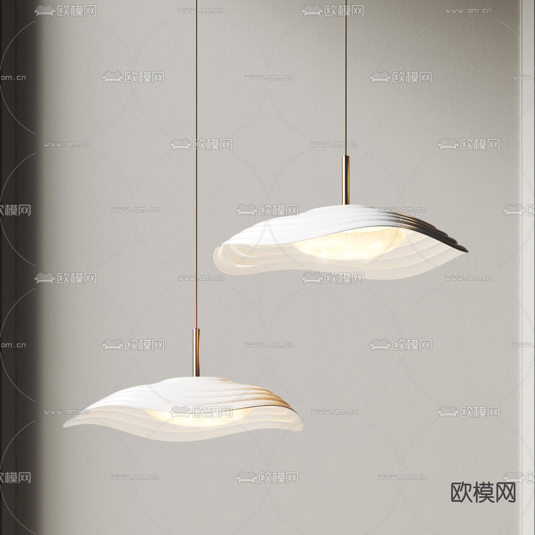 轻奢风小吊灯3d模型下载