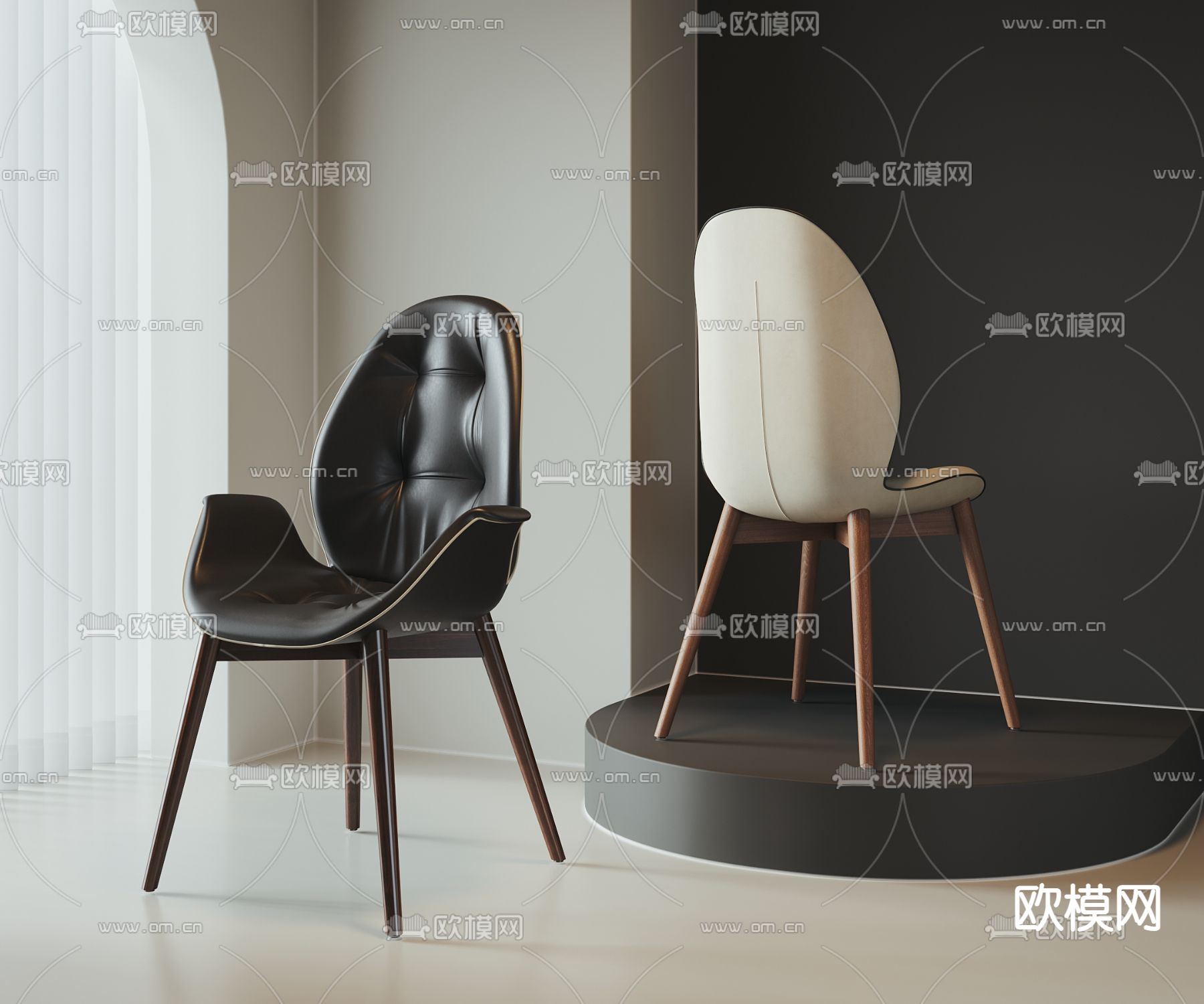 现代单椅 餐椅3d模型下载