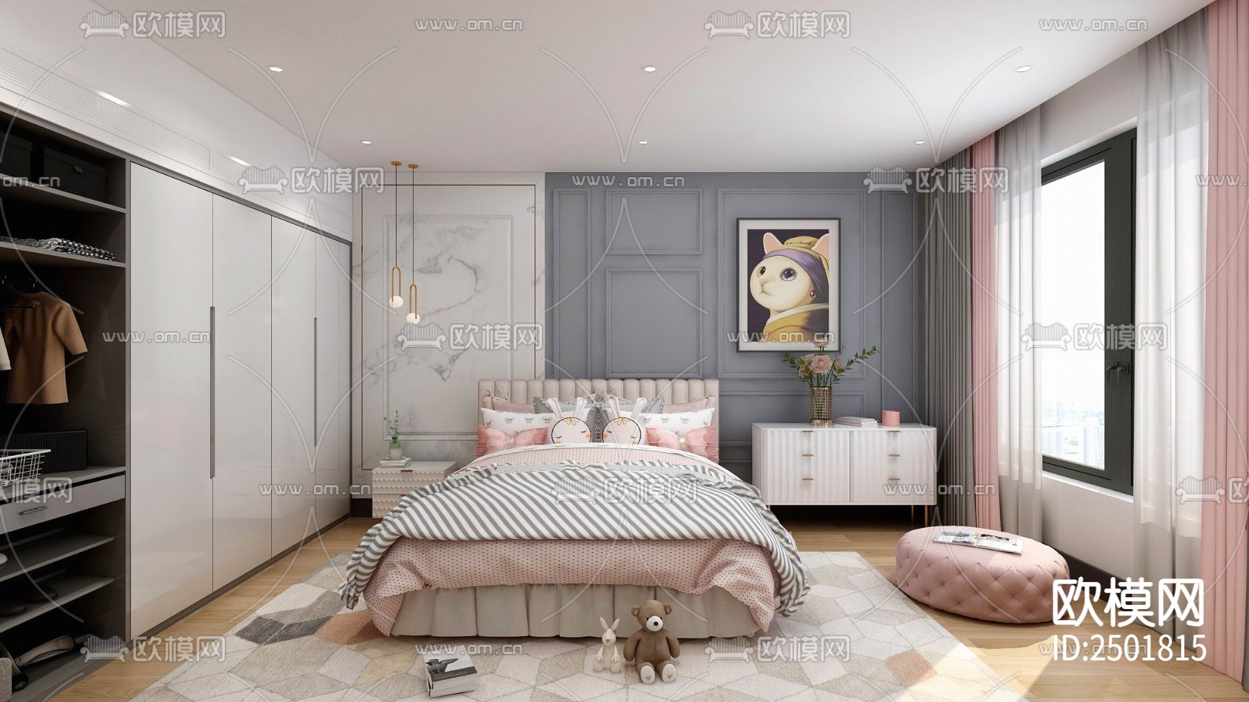 五层别墅室内CAD施工图下载（渲染图1）