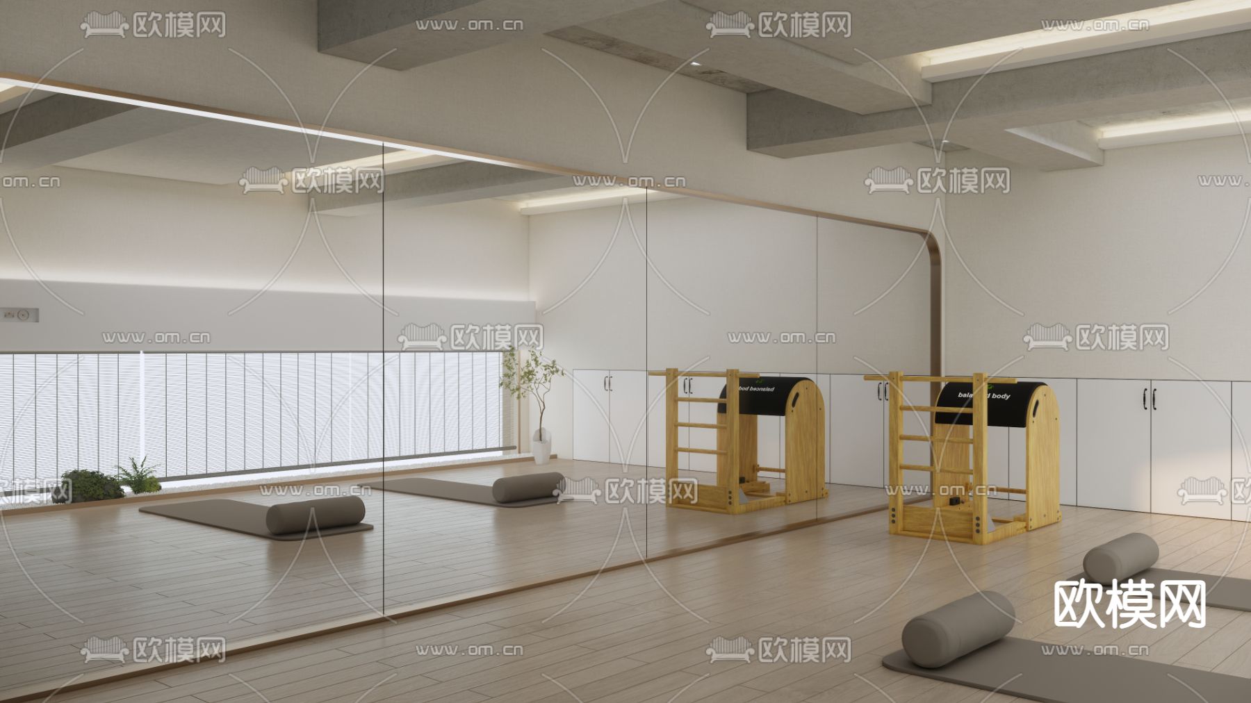 现代瑜伽馆su模型下载（渲染图3）