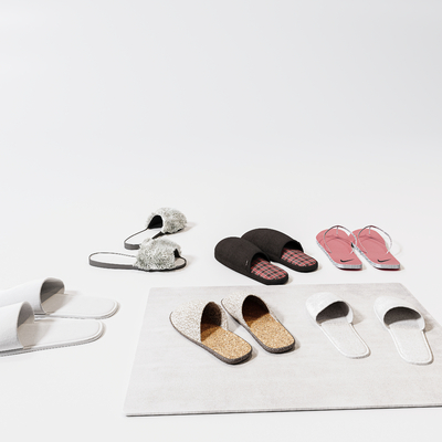  拖鞋 酒店拖鞋 布拖 人字拖su模型 