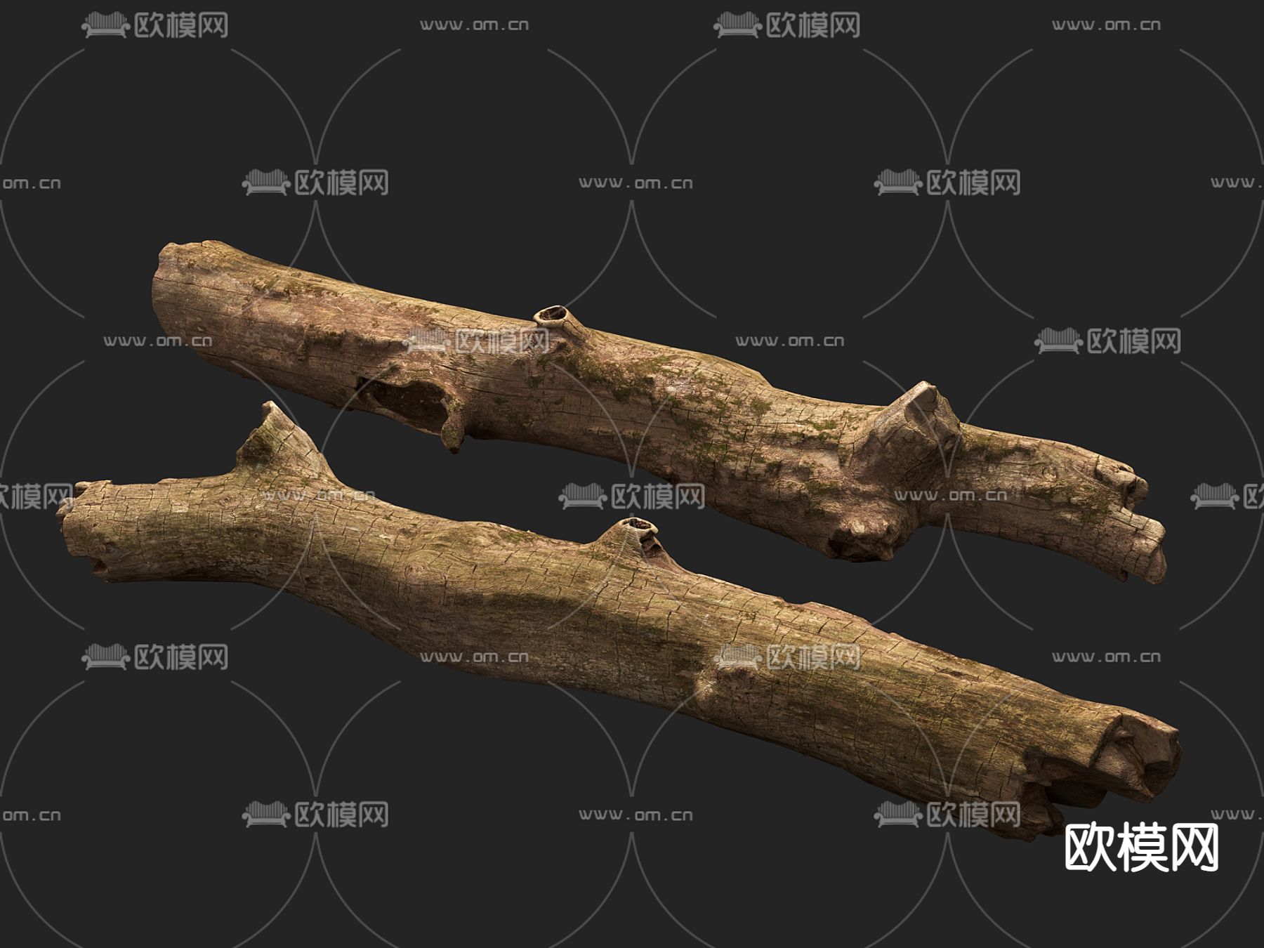 旧木头 枯树杆 木材 木棍3d模型下载