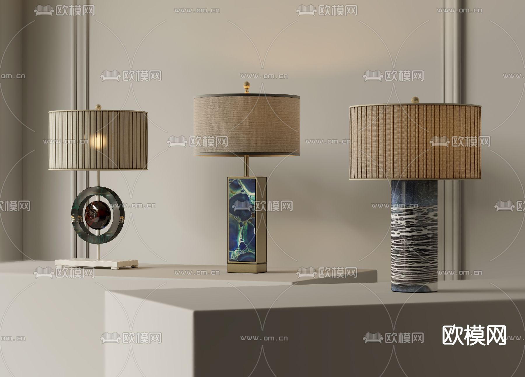 新中式台灯3d模型下载