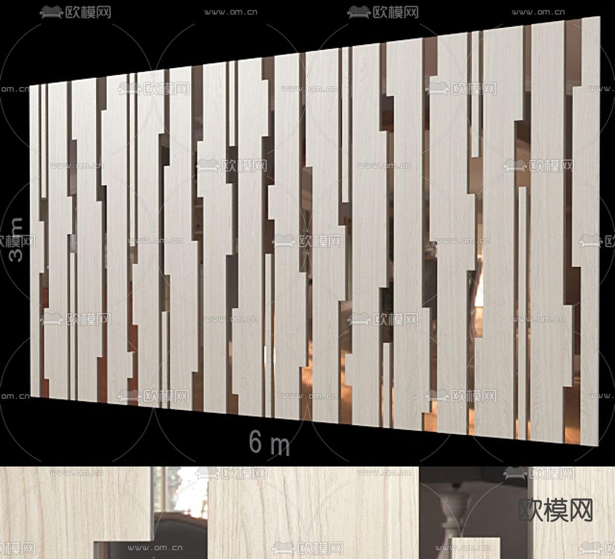 轻奢风背景墙 造型墙3d模型下载
