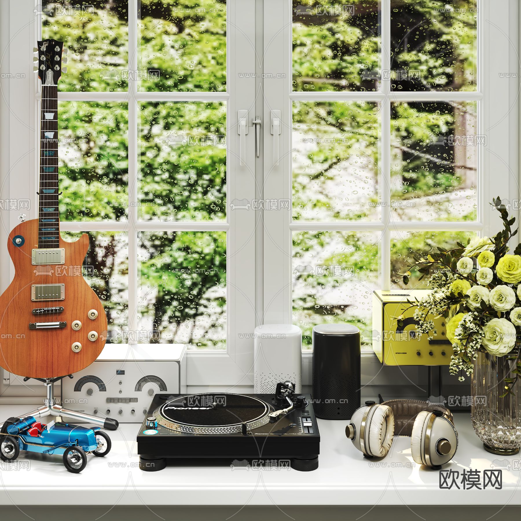 饰品摆件 唱片机 乐器3d模型下载（渲染图1）