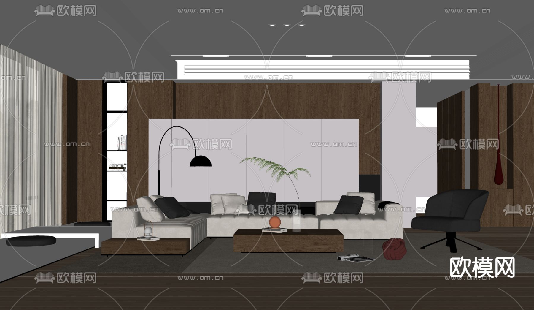 Minotti 客厅su模型下载（渲染图2）