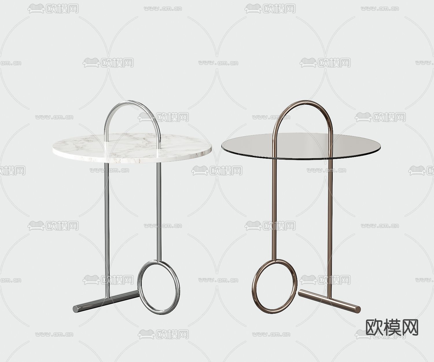 金属边几 角几 圆几3d模型下载