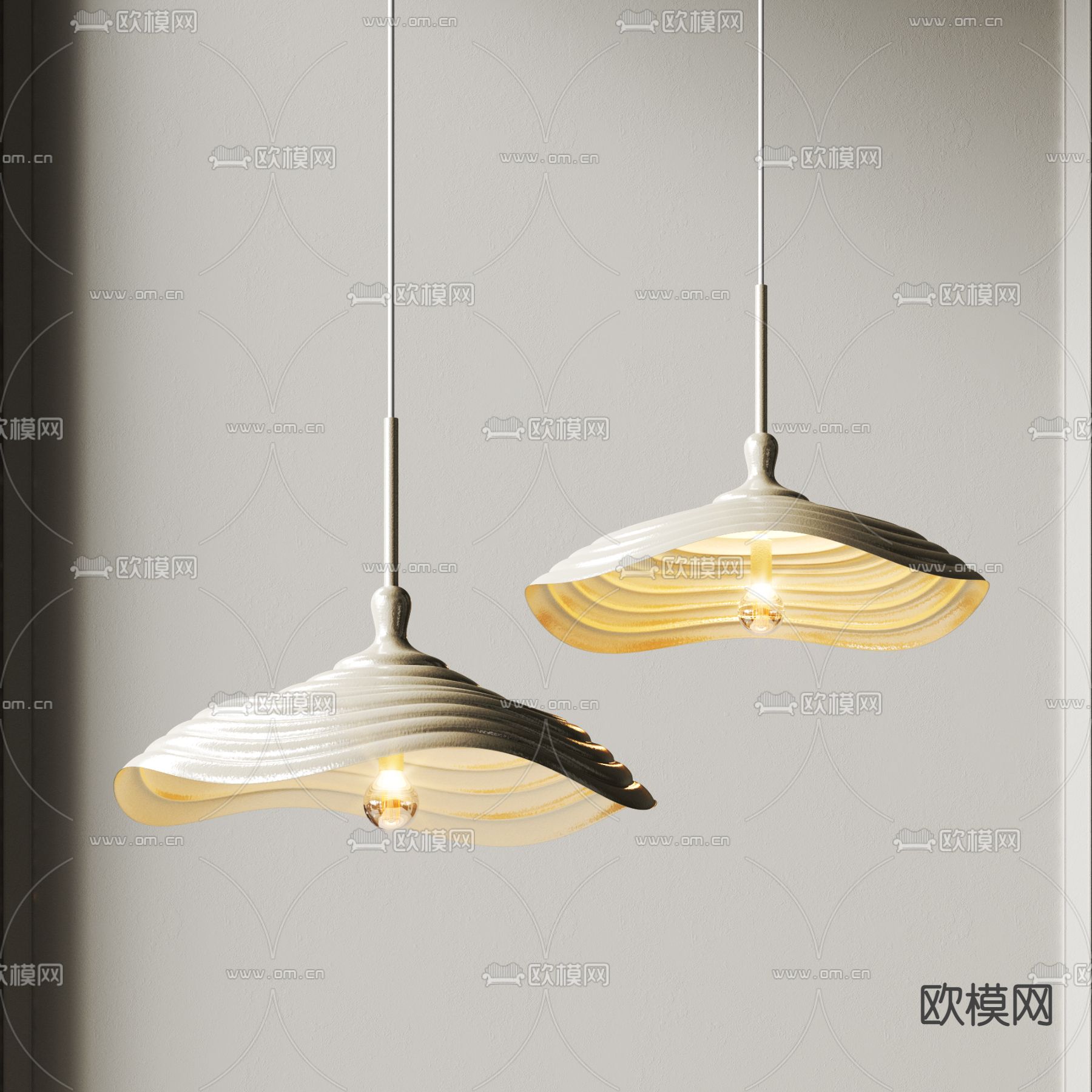 侘寂风小吊灯3d模型下载