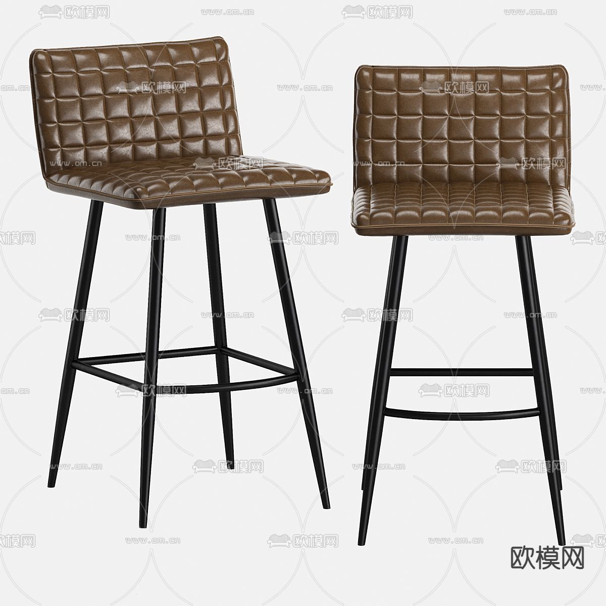 皮革吧椅 吧凳3d模型下载