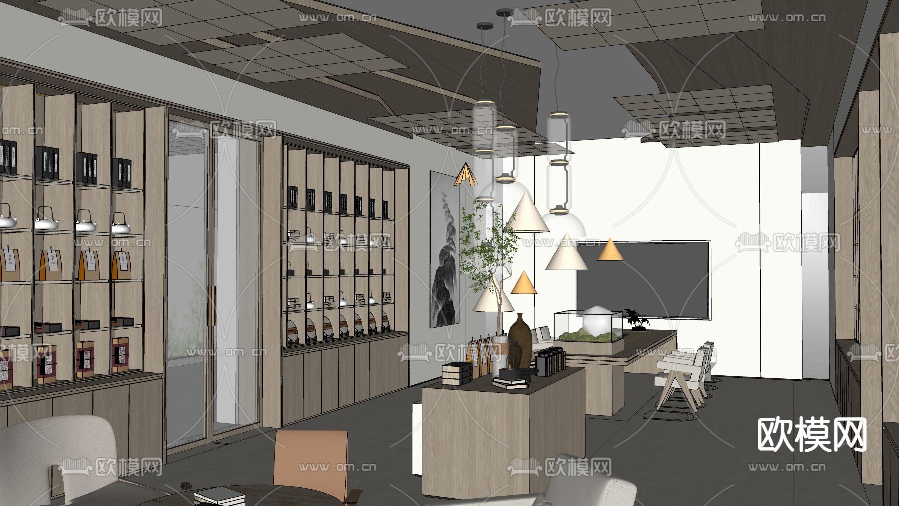 日式茶馆su模型